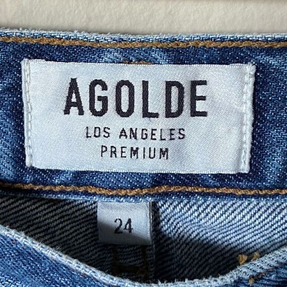 Agolde Jamie Blue Jeans Crop High Rise Straight Leg Size 24 - Picture 11 of 11